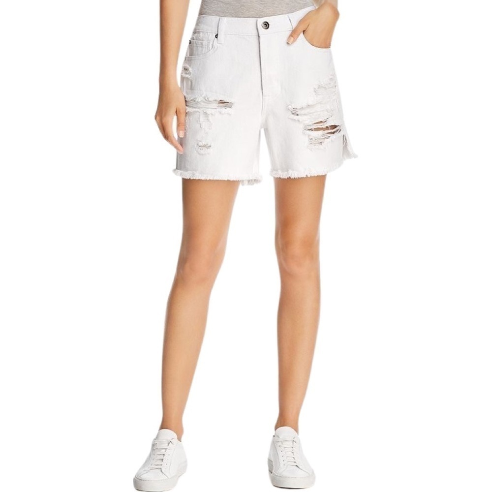 NWT PISTOLA Devin White Denim Frayed Cut-Off Shorts 26